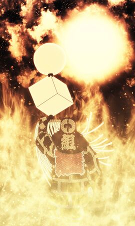 The Fireman of Edo in the Flamesの写真素材
