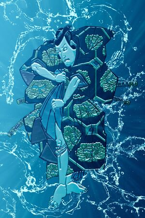 Kabuki actor in the waterの写真素材