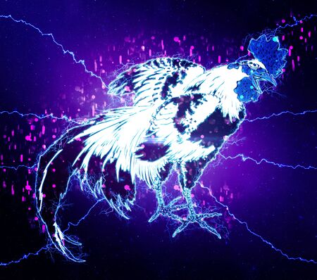 Cyber-like chickenの写真素材