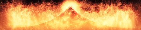 Exploding Mt. Fujiの写真素材