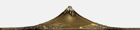 A beautiful mountain painted with gold leafの写真素材