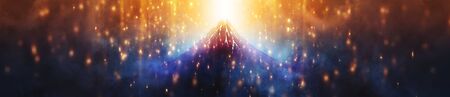 A fantastic beautiful mountain with light coming in from aboveの写真素材