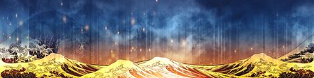 The sea where light shines from the bottomの写真素材