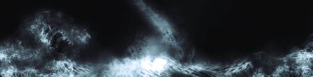 waves drawn in fogの写真素材