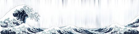 Waves with a sense of speed on topの写真素材