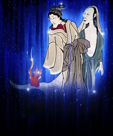 Blue Ghosts and Womenの写真素材