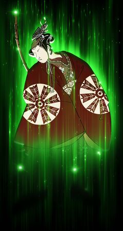 Kabuki actorshining greenの写真素材