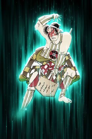 Kabuki actorshining greenの写真素材
