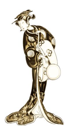 a woman shining goldの写真素材