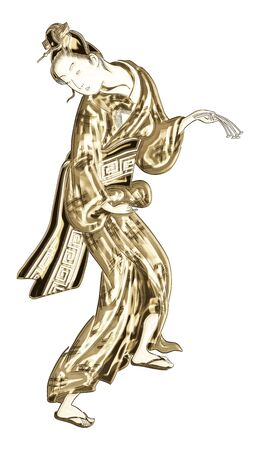 Kabuki actor shining in goldの写真素材