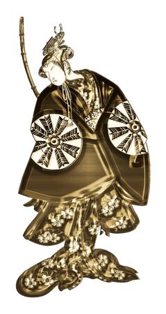 Kabuki actor shining in goldの写真素材
