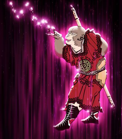 Son Goku shining in pinkの写真素材
