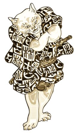 a cat with golden armsの写真素材