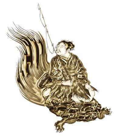 Taro Urashima shining in goldの写真素材