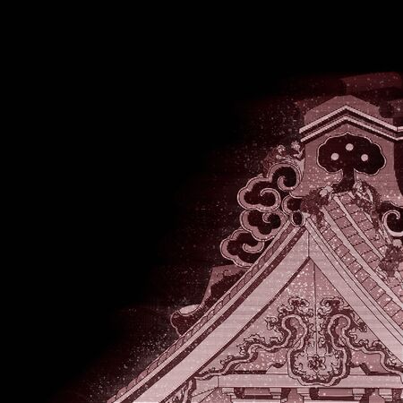 Japanese house with brown hologramの写真素材