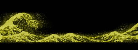 a yellowish waveの写真素材