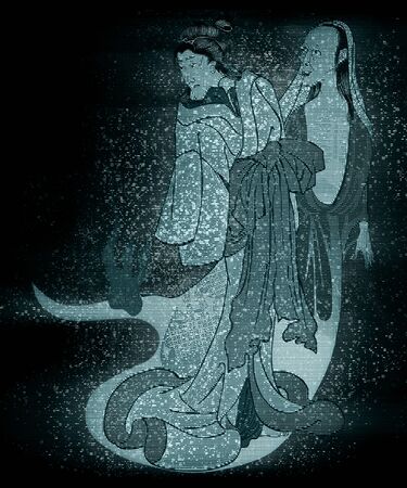 The Ghost of the Hologram and the Womanの写真素材