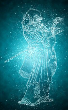 A Kabuki actor with a frozen feelingの写真素材