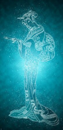 A beautiful woman with a frozen feelingの写真素材