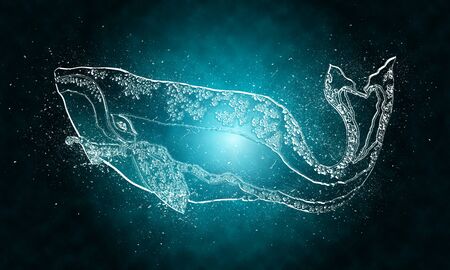 A whale with a frozen feelingの写真素材