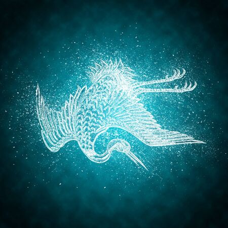 The crane of the frozen feelingの写真素材