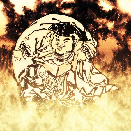 God of Fortune in the Flameの写真素材