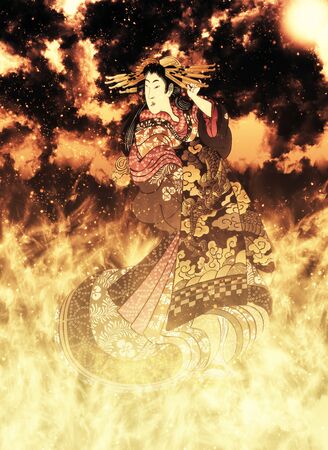 Beauty in flamesの写真素材