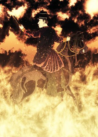 A stranger in the flamesの写真素材