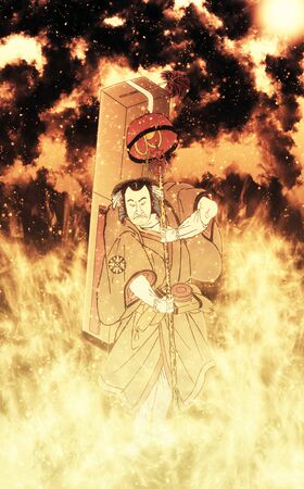 The monk in the flamesの写真素材
