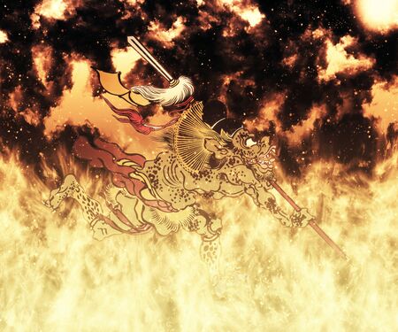 Youkai in flamesの写真素材
