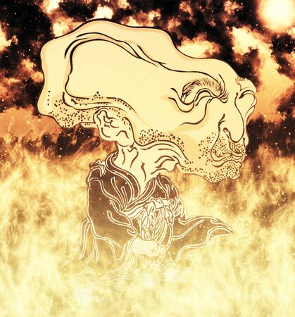 Ukiyoe Nurarihyon Part 1 Flame Versionの写真素材