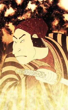 The farmer Tsuchizo of Nisei Nakamura Nakazo, in fact, Prince Takataka Flame versionの写真素材