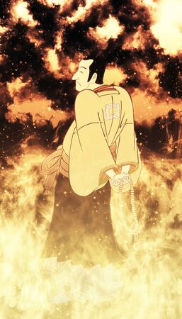 The monk in the flamesの写真素材