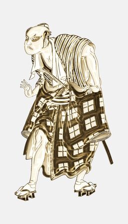 A samurai shining on moneyの写真素材