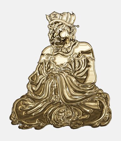 The Great King of the Demons Shining in Goldの写真素材