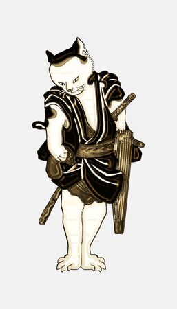 anthropomorphic cat shining in goldの写真素材