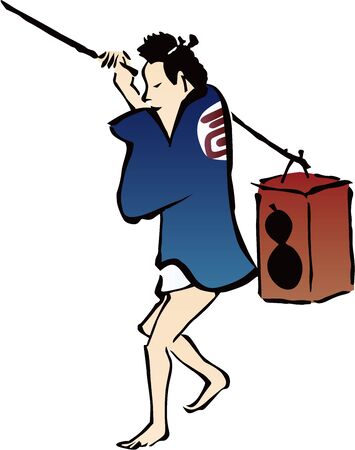 a townsman who lived in Old Japanのイラスト素材