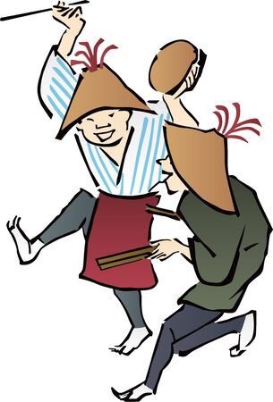 Two Dancing Menのイラスト素材