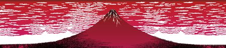Red wide Mt. Fujiのイラスト素材