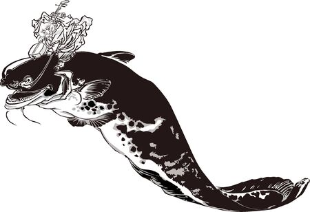 The cat on the roseのイラスト素材