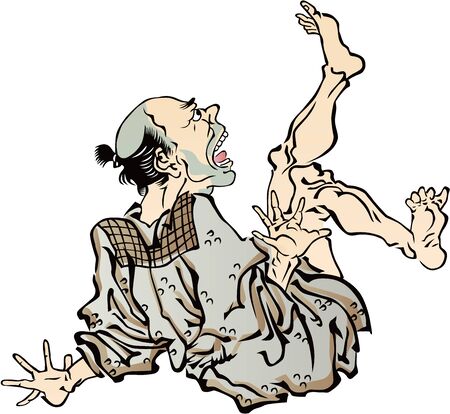 A man who is falling in surpriseのイラスト素材