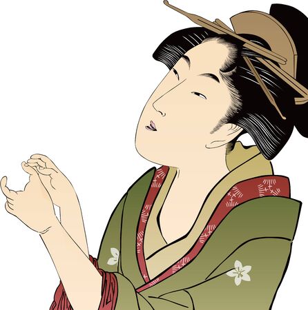 a woman trying to hold handsのイラスト素材