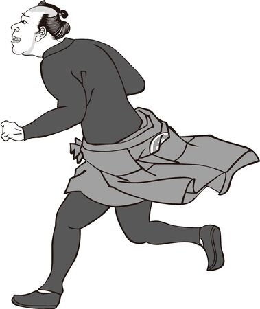 a running man seen from the sideのイラスト素材