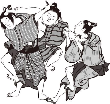 Children fightingのイラスト素材