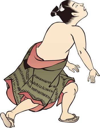 a child looking up atのイラスト素材