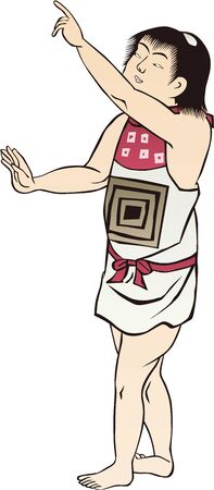 a child pointing upのイラスト素材