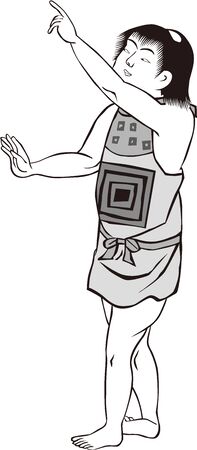 a child pointing upのイラスト素材