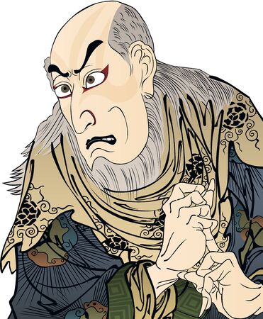 a kabuki actor who is casting a spellのイラスト素材