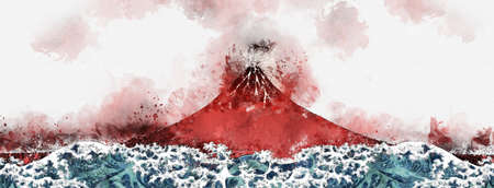 Red Triumphal Weather Watercolor Wide Version Part 1