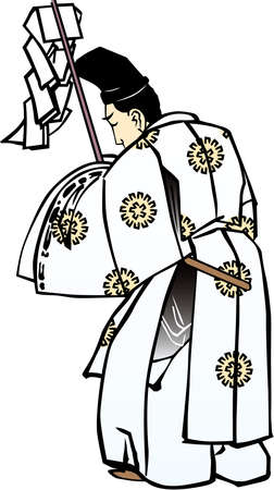 Ukiyo-e Shinto Priest Part 4のイラスト素材
